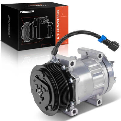 AC Compressor with Clutch & 7-Groove Pulley