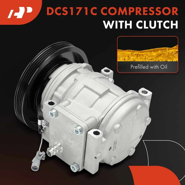 AC Compressor with Clutch with 4-Groove Pulley A-Premium APACC721