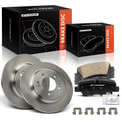 6 Pcs Rear Disc Brake Rotors & Ceramic Brake Pads