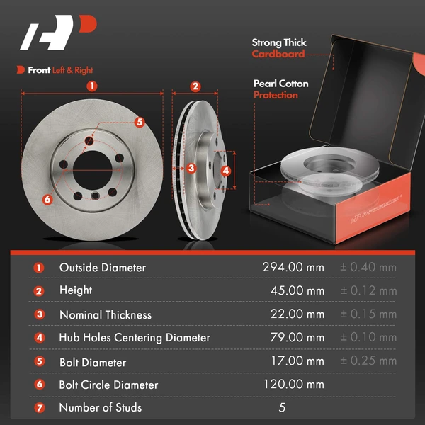 Disc Brake Rotors and Ceramic Pads Kit, 6 Pcs, Front Driver & Passenger, A-Premium, APBRPR1586