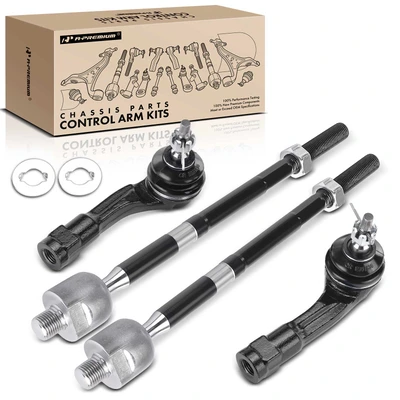 4 Pcs Front Inner & Outer Tie Rod End Kit
