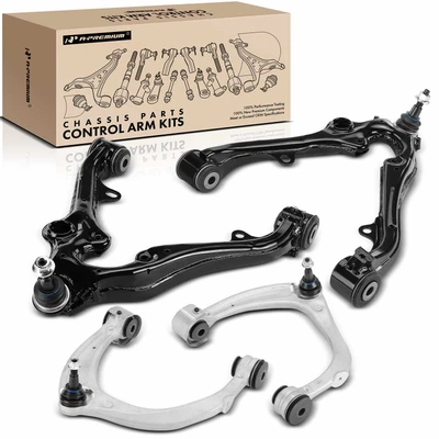 4 Pcs Front Lower & Upper Control Arm & Ball Joint Kit