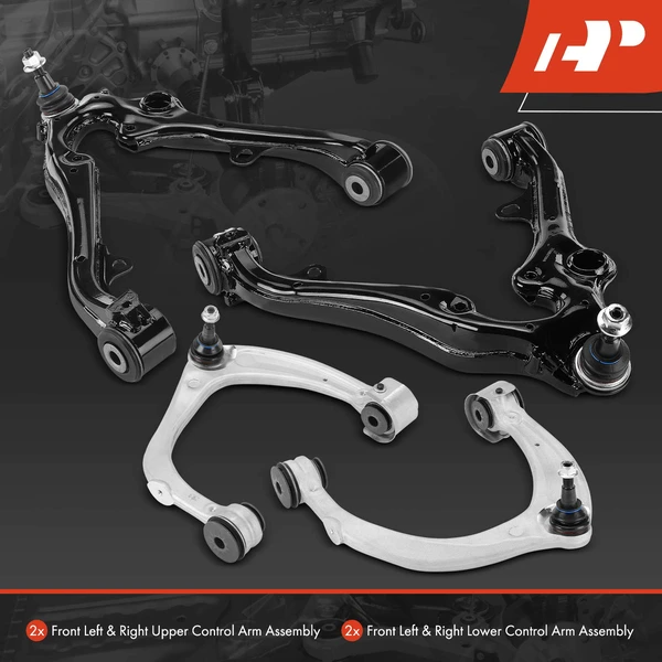 4-Pc Control Arm and Ball Joint Assembly, Front Lower & Upper with Ball Joint A-Premium APCA6416