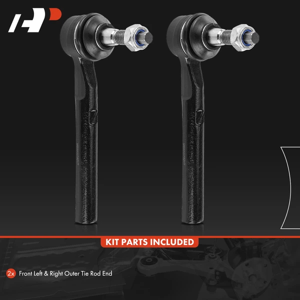 2 Pcs Front Outer Tie Rod Ends for Hummer H3 2006-2010 H3T 2009-2010