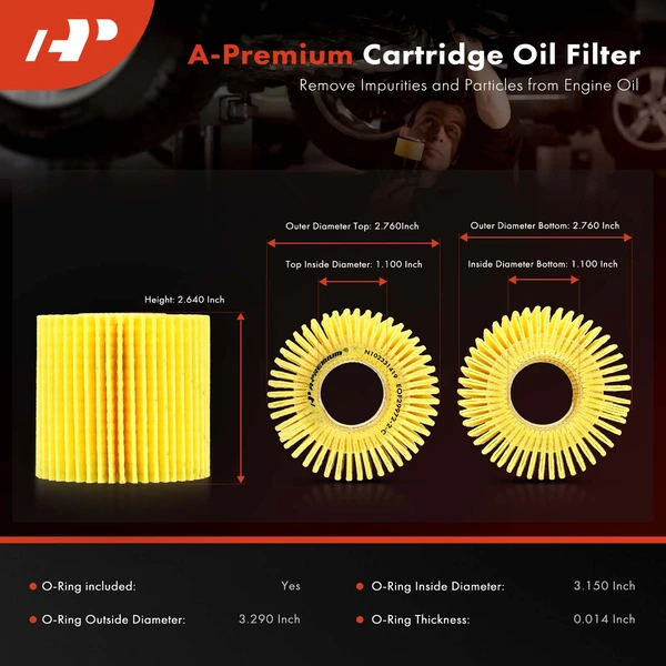 2 Pcs Engine Oil Filter for Toyota RAV4 Camry Lexus NX300 Lotus Scion