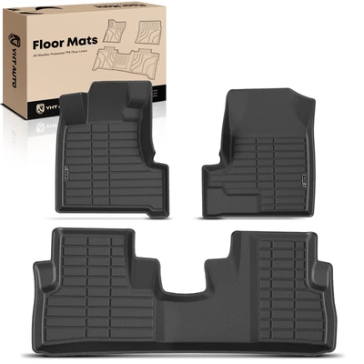 3 Pcs Front & Rear Black TPE textured Floor Mats Liners for 2007-2011 Honda CR-V