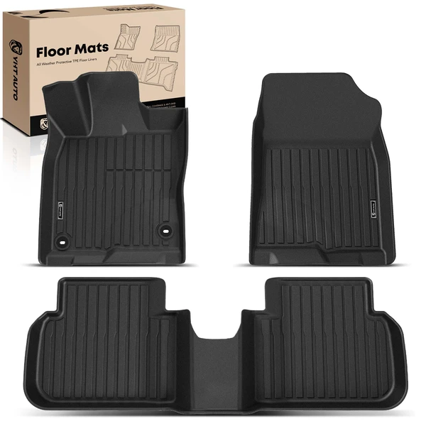 3 Pcs Front & Rear Black TPE textured Floor Mats Liners for 2022-2024 Honda Civic