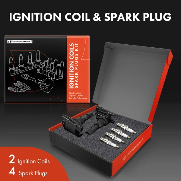Ignition Coil and Spark Plug Kit Set of 6 Iridium & Platinum Series, 3-Blade Terminal A-Premium APIC0918