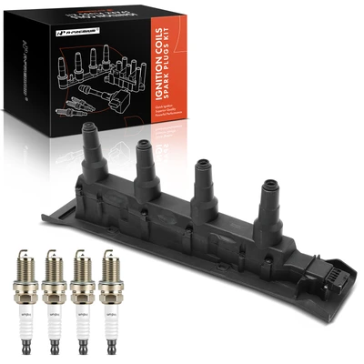 1 Pc Ignition Coil & 4 Pcs IRIDIUM & Platinum Spark Plug Kit