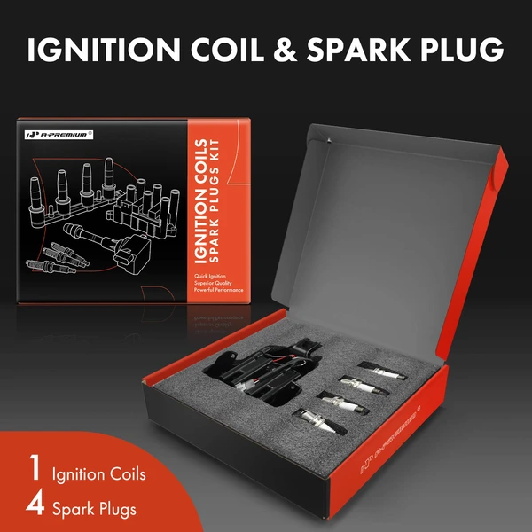 Ignition Coil and Spark Plug Kit Set of 5 Iridium & Platinum Series, 3-Blade Terminal A-Premium APIC0925