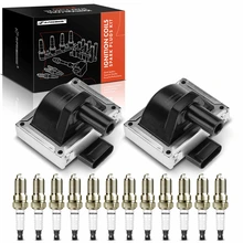 1993 Jaguar XJRS Ignition Coil and Spark Plug Kit Set of 14 Iridium & Platinum Series, 4-Blade Terminal A-Premium APIC0895
