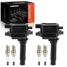 2 Pcs Ignition Coil & 4 Pcs IRIDIUM & Platinum Spark Plug Kit