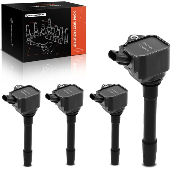 A Set of 4-Pc Ignition Coil 3-Pin Terminal Oval A-Premium APIC0934