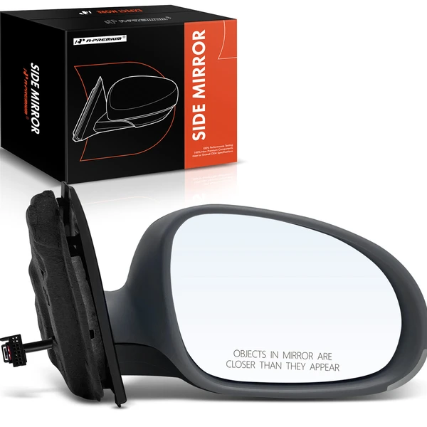 Right Passenger Side Mirror, with Heating, Power Adjustment, Manual Folding, Primed Gray A-Premium APMI496