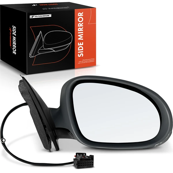 Right Passenger Side Mirror, with Heating, Power Adjustment, Manual Folding, Primed Gray A-Premium APMI498