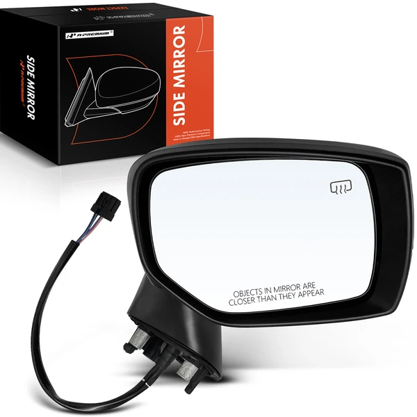2015-2021 Subaru WRX Right Passenger Side Mirror, with Heating, Power Adjustment, Manual Folding, Smooth Black A-Premium APMI503