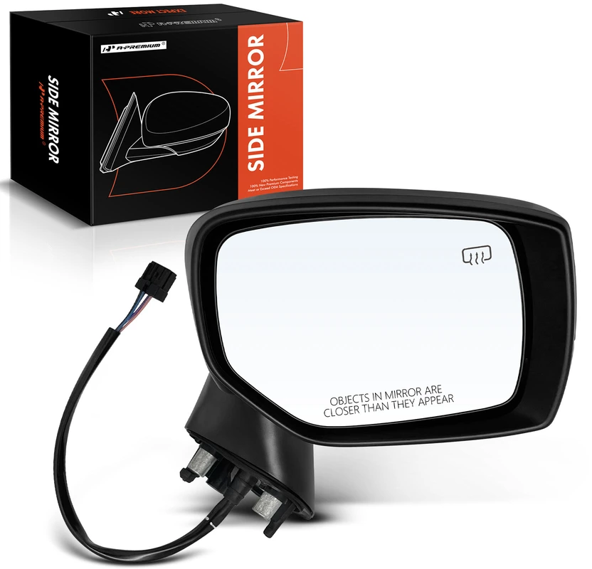 Right Passenger Side Mirror, Powered, with Heated, Smooth Black A-Premium APMI503