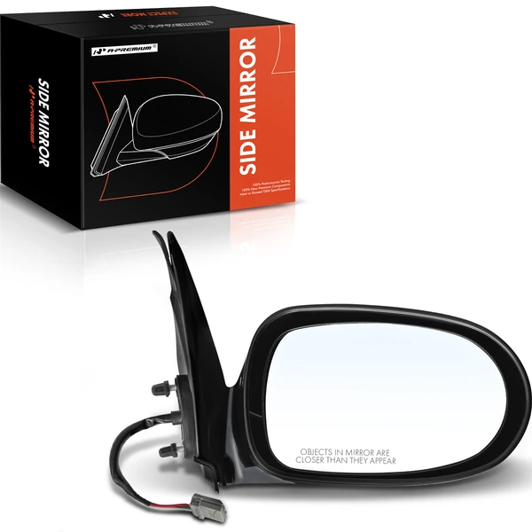 2000-2003 Nissan Sentra Right Passenger Side Mirror, Powered 2000-2003 Nissan Sentra, Smooth Black A-Premium APMI507