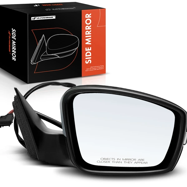 Right Passenger Side Mirror, with Heating, Power Adjustment, Manual Folding, Primed Gray A-Premium APMI510