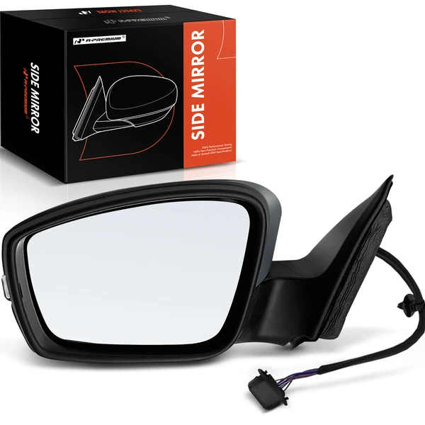 Left Driver Side Mirror, with Heating, Power Adjustment, Manual Folding, Primed Gray A-Premium APMI511