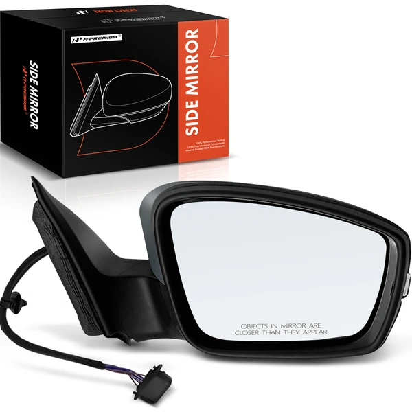 Right Passenger Side Mirror, with Heating, Power Adjustment, Manual Folding, Primed Gray A-Premium APMI512