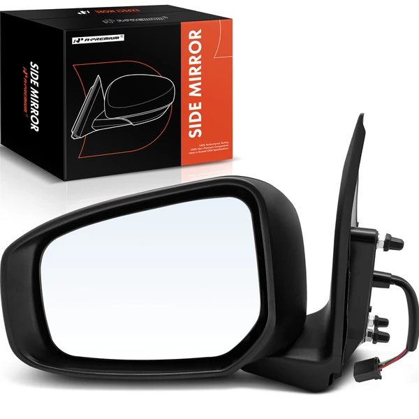 2017-2022 Mitsubishi Mirage G4 Left Driver Side Mirror, Power Adjustment, Manual Folding, Smooth Black A-Premium APMI515
