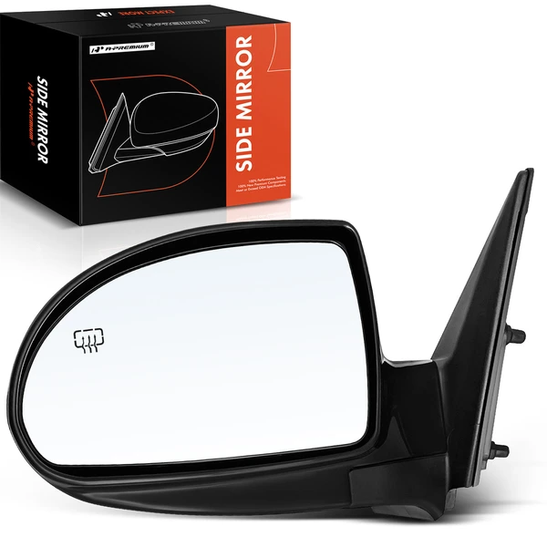 Left Driver Side Mirror, with Heating, Power Adjustment, Manual Folding, Smooth Black A-Premium APMI531