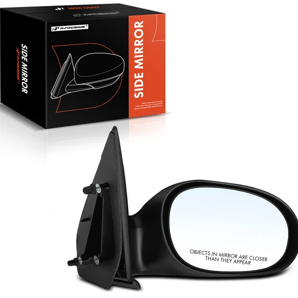 Right Passenger Side Mirror, Manual, Textured Black A-Premium APMI539