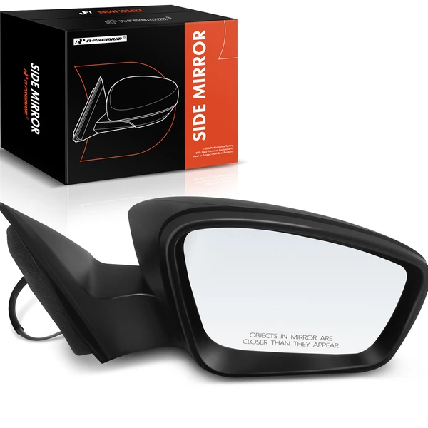 Right Passenger Side Mirror, Manual Adjustment, Manual Folding, Textured Black A-Premium APMI520