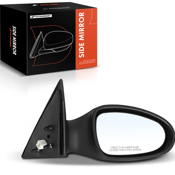 2002-2003 Nissan Altima Right Passenger Side Mirror, Power Adjustment, Manual Folding, Smooth Black A-Premium APMI521