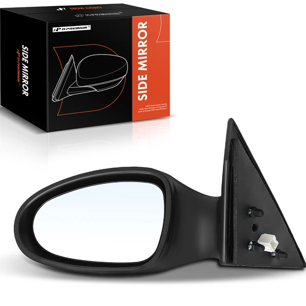 Left Driver Side Mirror, Power Adjustment, Non-Folding, Smooth Black A-Premium APMI522