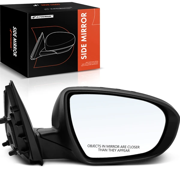 Right Passenger Side Mirror, Power Adjustment, Manual Folding, Smooth Black A-Premium APMI525