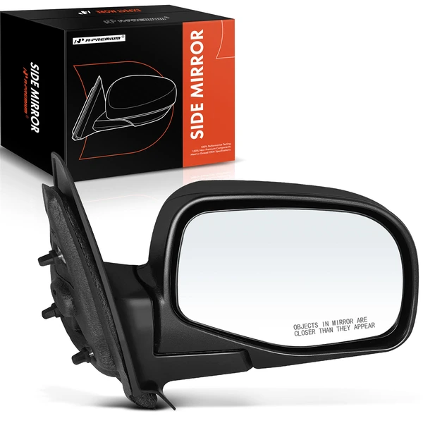 Right Passenger Side Mirror, Manual, Textured Black A-Premium APMI559