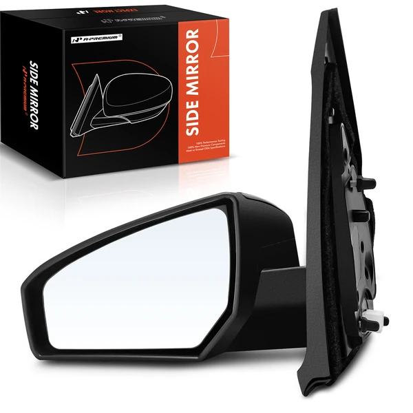 2007-2012 Nissan Sentra Left Driver Side Mirror, Powered 2007-2012 Nissan Sentra, Smooth Black A-Premium APMI564