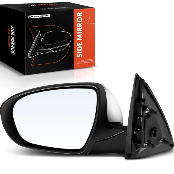 Left Driver Side Mirror, Powered, with Heated, Chrome A-Premium APMI569