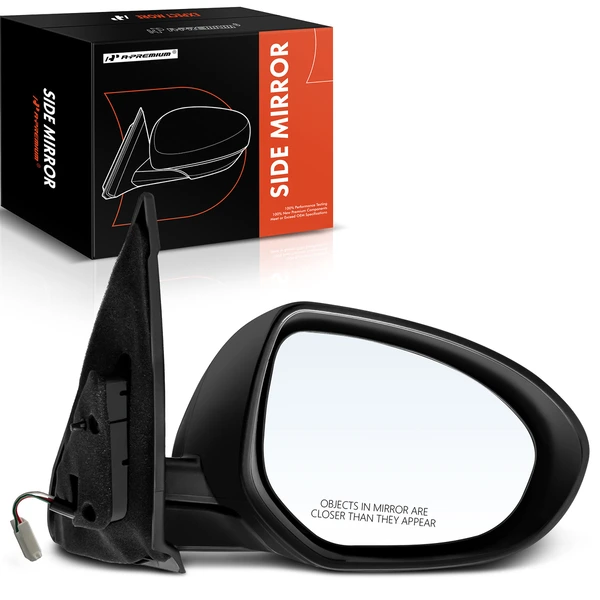 Right Passenger Side Mirror, Powered, Smooth Black A-Premium APMI548