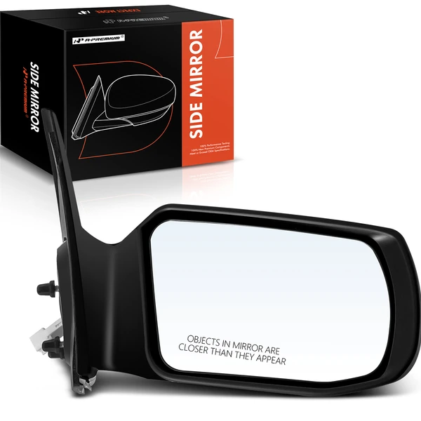 Right Passenger Side Mirror, Power Adjustment, Non-Folding, Smooth Black A-Premium APMI551