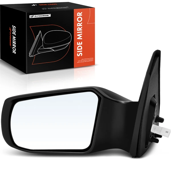 Left Driver Side Mirror, Power Adjustment, Non-Folding, Smooth Black A-Premium APMI552