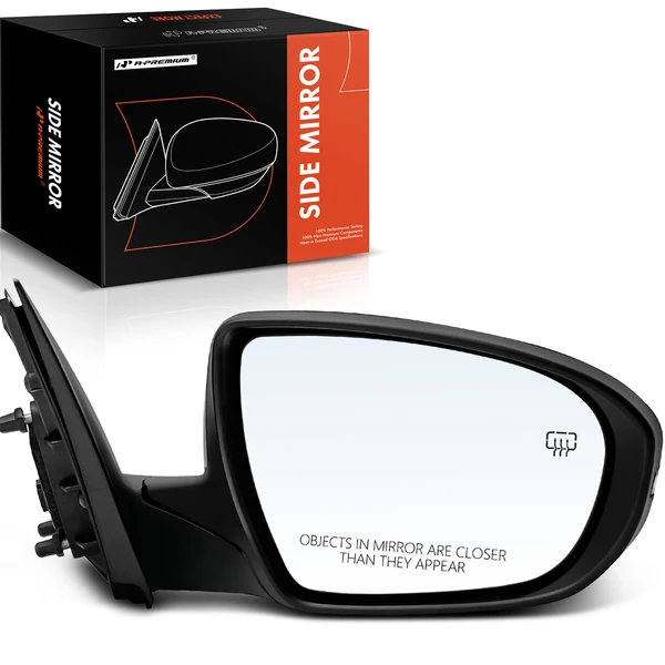 Right Passenger Side Mirror, Powered, with Heated, Smooth Black A-Premium APMI574