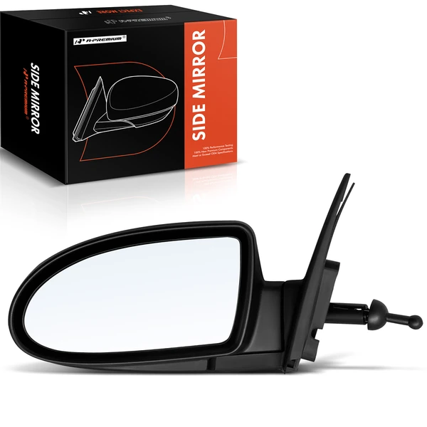 2006-2011 Hyundai Accent Left Driver Side Mirror, Manual Adjustment, Manual Folding, Textured Black A-Premium APMI571