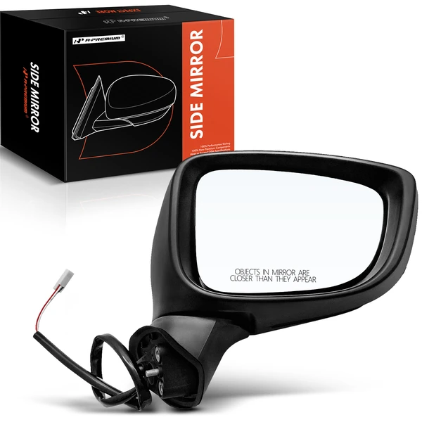 Right Passenger Side Mirror, Powered, Smooth Black A-Premium APMI578