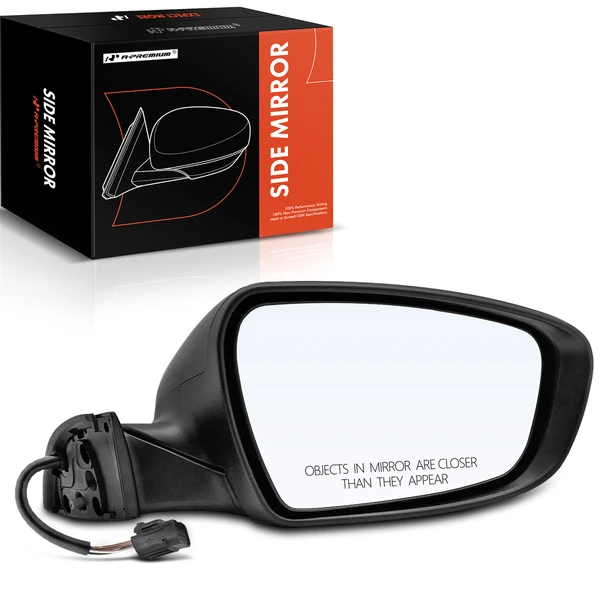 Right Passenger Side Mirror, Powered, with Heated, Smooth Black A-Premium APMI580