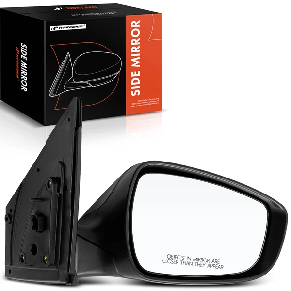Right Passenger Side Mirror, Power Adjustment, Manual Folding, Smooth Black A-Premium APMI584