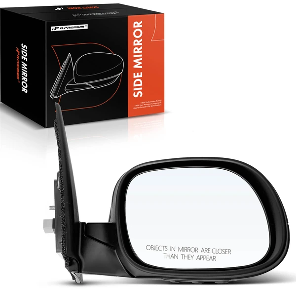 Right Passenger Side Mirror, Power Adjustment, Manual Folding, Smooth Black A-Premium APMI588