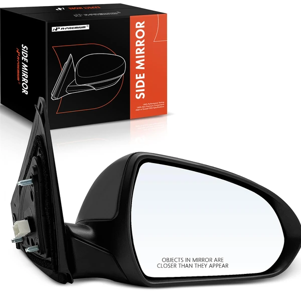 2017-2020 Hyundai Elantra Right Passenger Side Mirror, Power Adjustment, Manual Folding, Smooth Black A-Premium APMI614