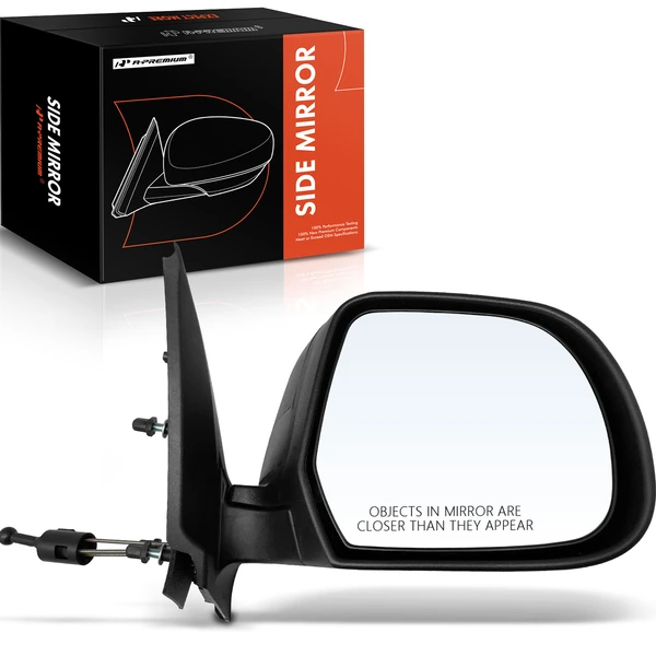 Right Passenger Side Mirror, Manual, Textured Black A-Premium APMI618