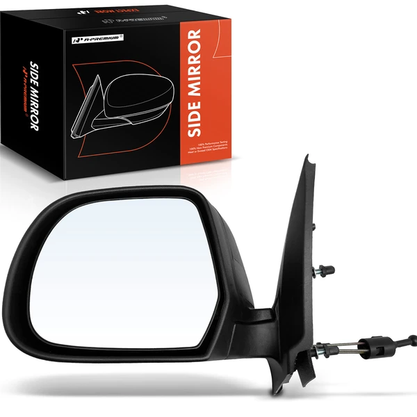 Left Driver Side Mirror, Manual, Textured Black A-Premium APMI620