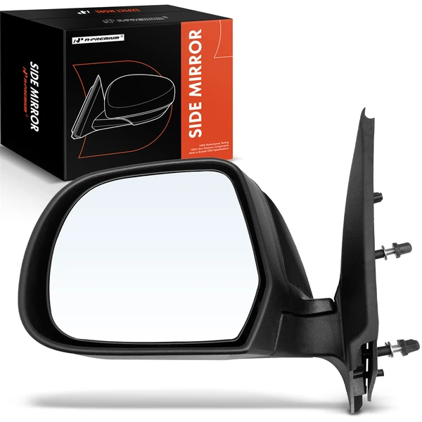 Left Driver Side Mirror, Powered, Smooth Black A-Premium APMI622