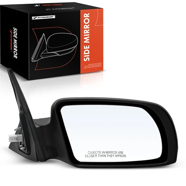 2007-2011 Nissan Altima Right Passenger Side Mirror, Powered 2007-2011 Nissan Altima, Smooth Black A-Premium APMI605