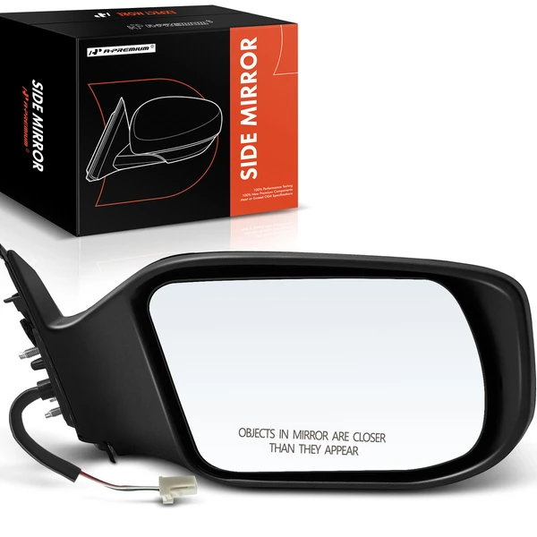 Right Passenger Side Mirror, Power Adjustment, Non-Folding, Smooth Black A-Premium APMI609